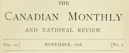 Canadian Monthly masthead
